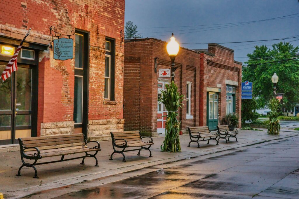 Main-street shops in the DFW area